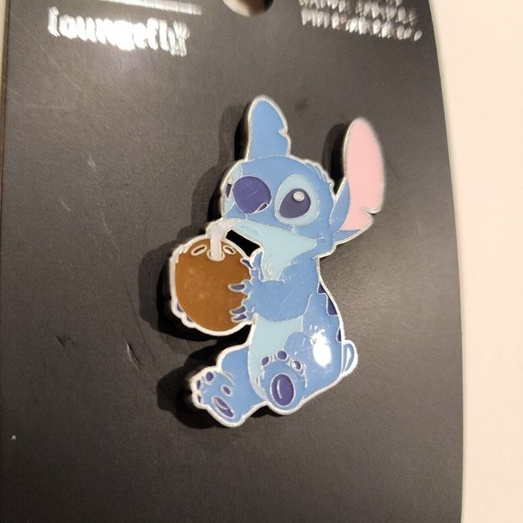 Loungefly Disney Lilo and Stitch Coconut Drink Enamel Pin NEW - Picture 5 of 9